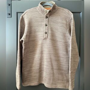 Magellan Outdoors Brown Sweater, 1/4 Button Jacket